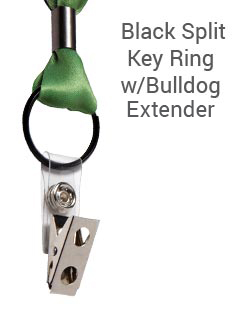 Black Split Key Ring W/Bulldog Extender